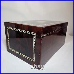 Vintage Beautiful cherry wood high gloss finish full cedar lining Cigar Humidor