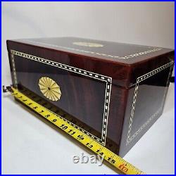 Vintage Beautiful cherry wood high gloss finish full cedar lining Cigar Humidor