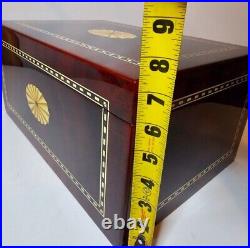 Vintage Beautiful cherry wood high gloss finish full cedar lining Cigar Humidor