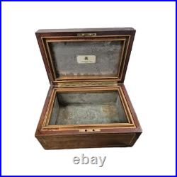 Vintage Benson & Hedges Handled Brass Inlaid Wooden Humidor, Early 20th Century