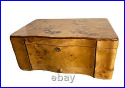 Vintage Birds Eye Maple Humidor with Drawer 15 X 6.5