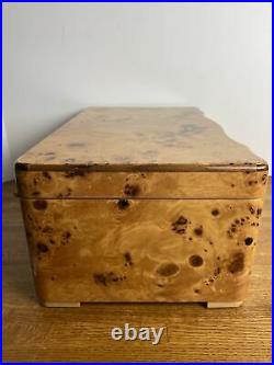 Vintage Birds Eye Maple Humidor with Drawer 15 X 6.5