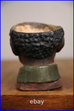 Vintage Black Americana Tobacco Jar Humidor Antique Cigar Ashtray Head bust