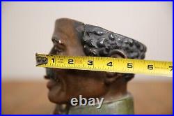 Vintage Black Americana Tobacco Jar Humidor Antique Cigar Ashtray Head bust