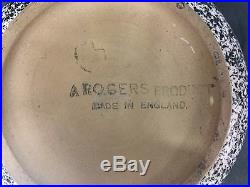 Vintage Black / White Tobacco Jar / Canister Sponge Ware A. Rogers England