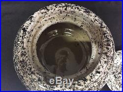 Vintage Black / White Tobacco Jar / Canister Sponge Ware A. Rogers England