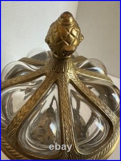 Vintage Blown Apothecary Glass and Brass Humidor. Excellent Condition