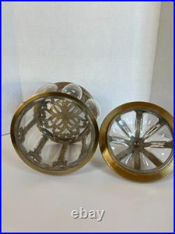 Vintage Blown Apothecary Glass and Brass Humidor. Excellent Condition