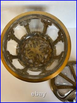 Vintage Blown Apothecary Glass and Brass Humidor. Excellent Condition