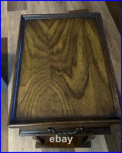 Vintage Brandt Diplomat Walnut Veneer CIGAR TABLE HUMIDOR 3 piece 14x10x23.5 MCM