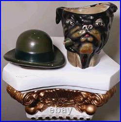 Vintage Bulldog Cigar Jar Xonex Tobacco, Humidor Pottery Hand Painted