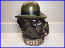Vintage Bulldog Cigar Jar Xonex Tobacco, Humidor Pottery Hand Painted