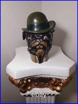 Vintage Bulldog Cigar Jar Xonex Tobacco, Humidor Pottery Hand Painted