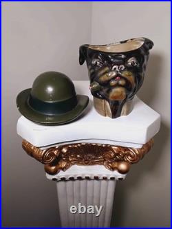 Vintage Bulldog Cigar Jar Xonex Tobacco, Humidor Pottery Hand Painted