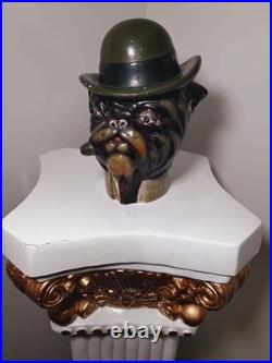 Vintage Bulldog Cigar Jar Xonex Tobacco, Humidor Pottery Hand Painted