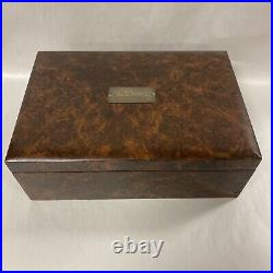 Vintage Burl Wood Cigar Humidor Box