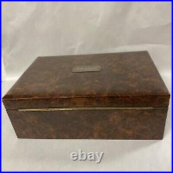 Vintage Burl Wood Cigar Humidor Box