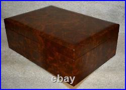 Vintage Burlwood Edwardian Style Humidor Box