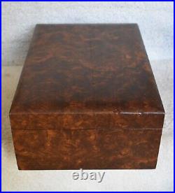 Vintage Burlwood Edwardian Style Humidor Box