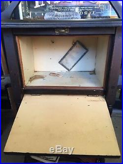 Vintage CUSHMAN HUMIDOR Wood Cabinet Removable Dual Ash Trays Pipe Cigar Smoker