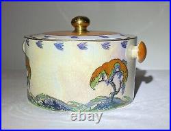 Vintage Carlton Ware Chinoiserie Jar withSealing Lid Trees & Birds Design Tobacco