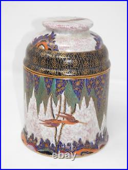 Vintage Carlton Ware Tree & Swallow Rumidor Humidor Porcelain England 6.5