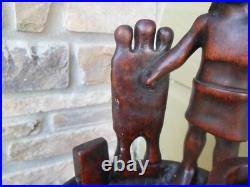 Vintage Carved Wood Humidor Pipe Cigar Smoking Stand Igorot Mahogany Figure