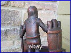 Vintage Carved Wood Humidor Pipe Cigar Smoking Stand Igorot Mahogany Figure
