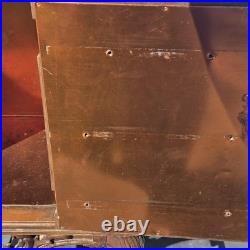 Vintage Carved Wood Smoking Cabinet Copper Lined Humidor Stand Brown Decor