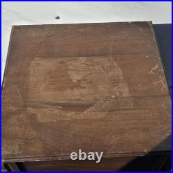 Vintage Carved Wood Smoking Cabinet Copper Lined Humidor Stand Brown Decor