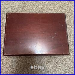 Vintage Cedar Lined Cigar Humidor With Extra Sponge 12 x 8.5 x 5 Inches