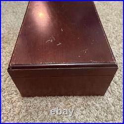 Vintage Cedar Lined Cigar Humidor With Extra Sponge 12 x 8.5 x 5 Inches