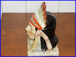 Vintage Ceramic Indian Head Tobacco Humidor