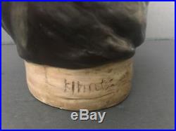 Vintage Ceramic Pottery Bulldog Cigar Humidor Smoking Tobacco Jar
