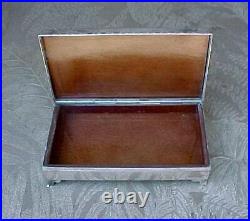 Vintage Chinese Artisan Tobacco Cigar Cigarette Stash Lined Footed Humidor Box