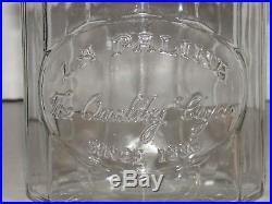 Vintage Cigar Humidor Advertising Glass Jar La Palina Congress Cigar Company Nj
