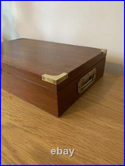 Vintage Cigar Humidor Case Box Presentation Campaign Brass Handles Brass Bound