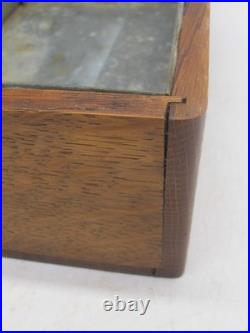Vintage Cigar Humidor Old Wooden Cigar Box Tin Lined 1920's Cool 10x7x4