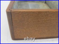 Vintage Cigar Humidor Old Wooden Cigar Box Tin Lined 1920's Cool 10x7x4