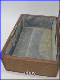 Vintage Cigar Humidor Old Wooden Cigar Box Tin Lined 1920's Cool 10x7x4