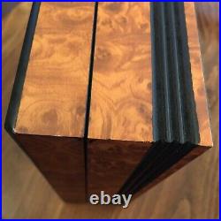 Vintage Cigar Humidor Veneered Marmalade Burr Wood with Black Trim 9x8.5x3