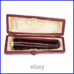 Vintage Cigar Humidor With Gold Ring. Eagle Head Punch. In Its Box. Good