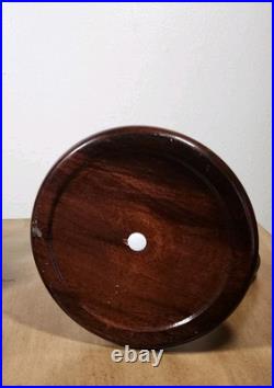 Vintage ColoniaL Cigar Tobacco Holder Clear Container with Wooden Lid Handle Base