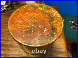 Vintage Copper Map Canister, Or Cigar Humidor, Or Pasta Container Nice Patina