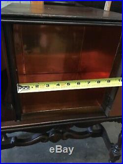 Vintage Copper Wooden Humidor Cabinet Smoking Stand Pipe Cigar Stand Antique 27