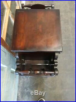 Vintage Copper Wooden Humidor Cabinet Smoking Stand Pipe Cigar Stand Antique 27