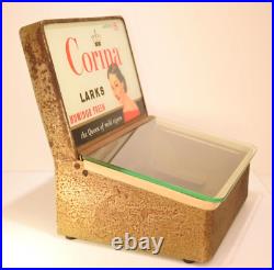 Vintage Corina Larks Cigar Humidor Counter Display Glass / Metal Beautiful