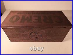 Vintage Cremo Cigars Tobacco Tin Metal Store Display Humidor Sign Display Cigar