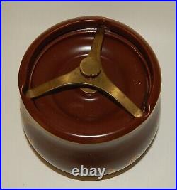 Vintage Crown Devon Fielding England Enameled Pheasants Tobacco Humidor Jar