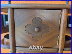 Vintage Cushman Bennington VT Smoking Humidor Poker Stand Cigar Table
